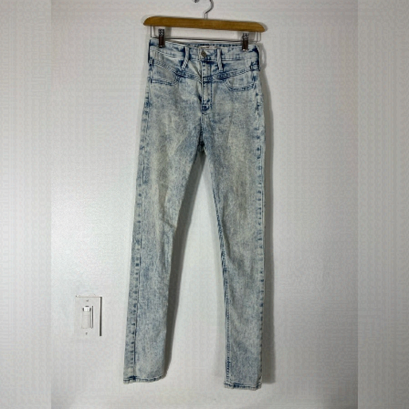 HOLLISTER Acid Wash Denim Skinny Jeans High Waisted Waist Size 25 Length 29 - Picture 1 of 8
